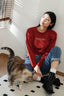 #TobyBlack LIVE LIKE A CAT Corp Sweatershirt RED